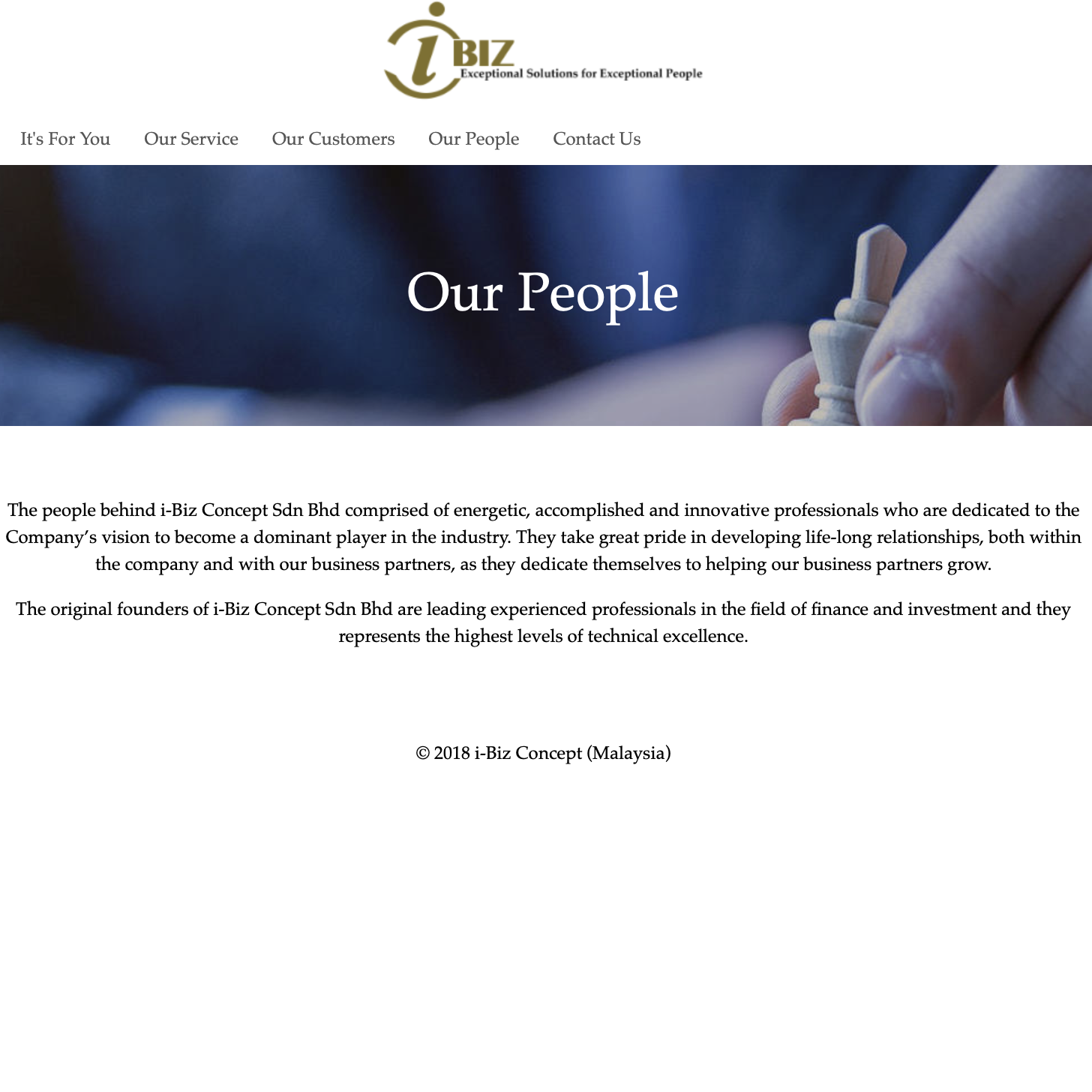 Our People page of the I-Biz website